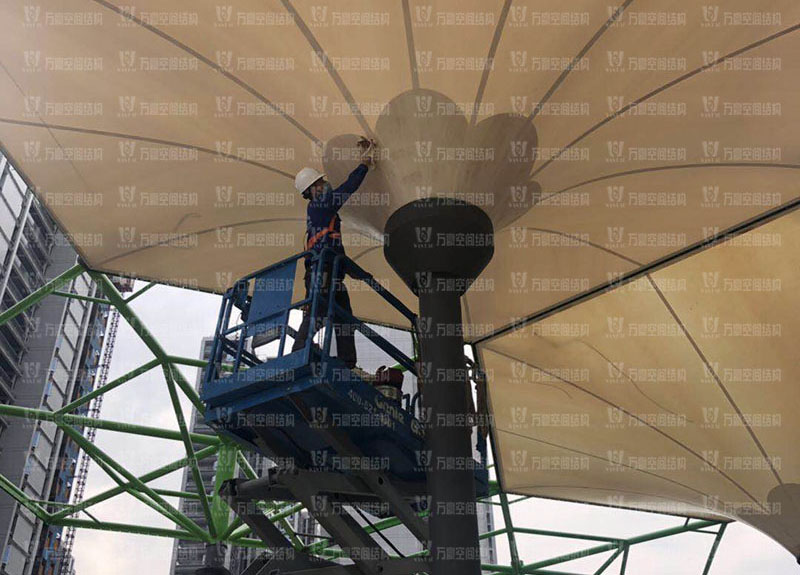 五鄉地鐵站傘狀PTFE膜結構工程