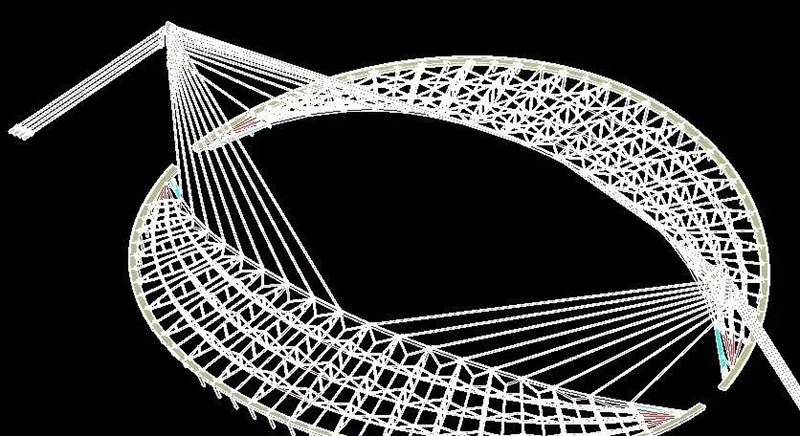 援建柬埔寨體育場 索網張拉圓滿完成