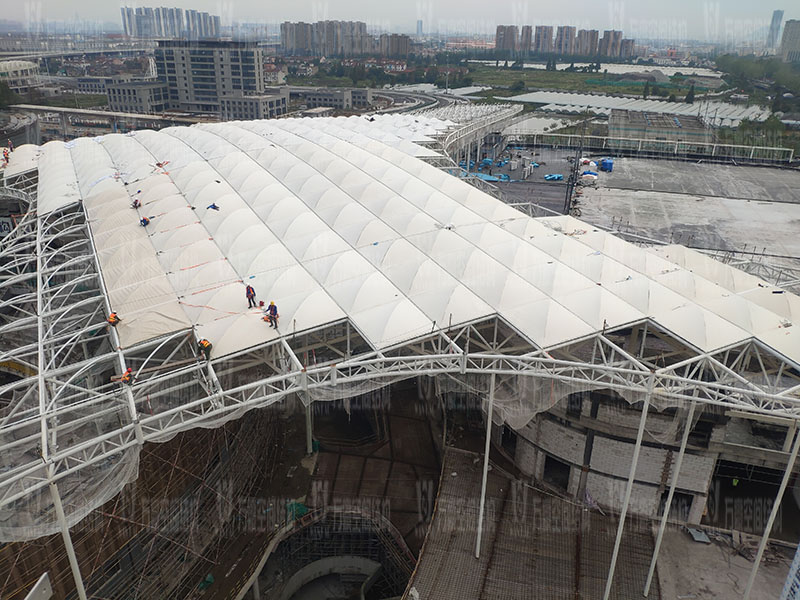 杭州亞運會棒（壘）球體育文化中心膜結構項目膜結構安裝中