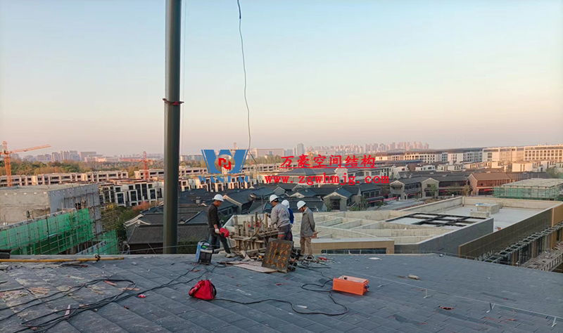 文一塘溪津門天幕鋼結(jié)構(gòu)及ETFE氣枕膜工程開始施工 文一塘溪津門天幕鋼結(jié)構(gòu)及ETFE氣枕膜工程開始施工