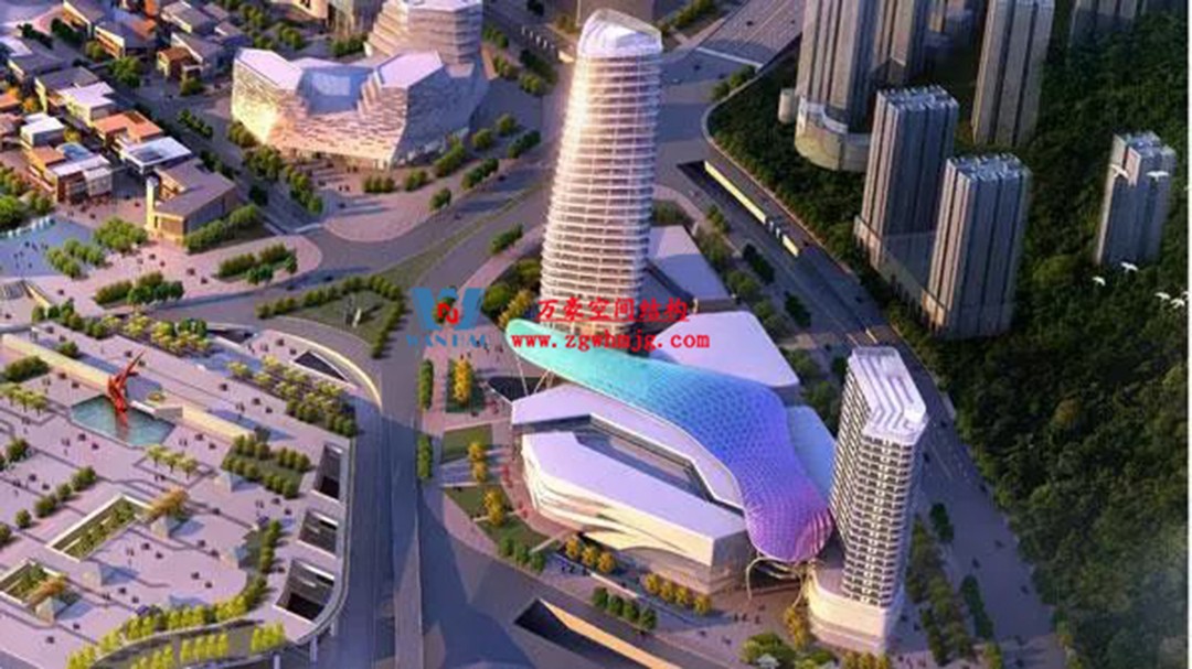 遵義高鐵新城上的一條鋼膜結構“長龍” 遵義高鐵新城上的一條鋼膜結構“長龍”