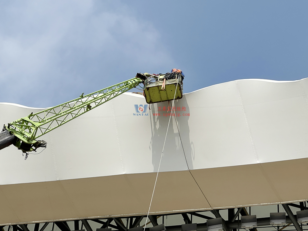 膜穹初成，瞰見仙島新地標！蓬萊體育場膜結構施工進入收官沖刺