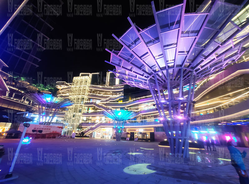 石家莊東南智匯城倒傘ETFE膜結構項目夜景欣賞